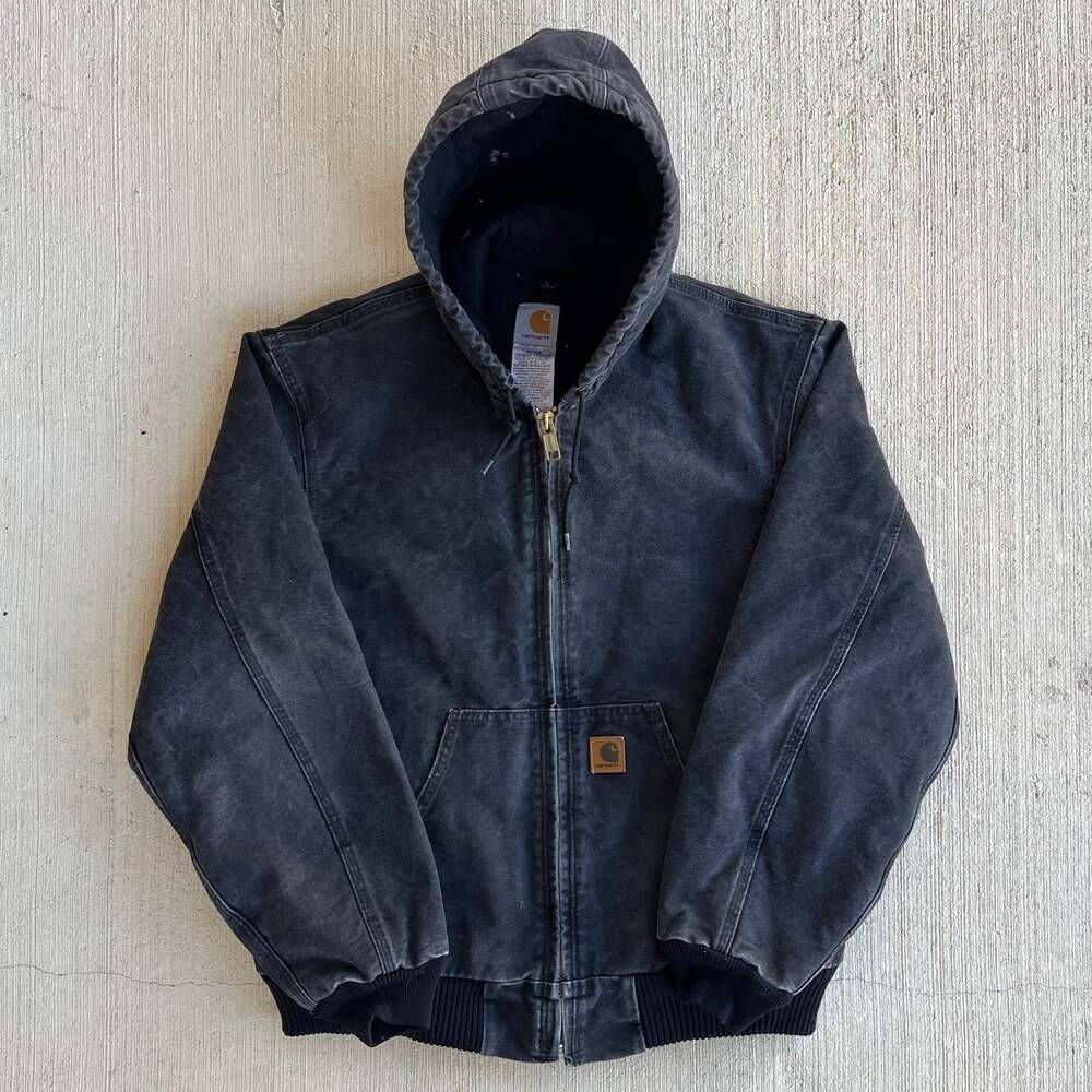 Carhartt J130 BLK black hooded work wear jacket
